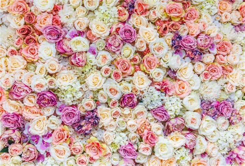 AOFOTO 7x5ft Floral Backdrop Spring Roses Flowers Wall Photography Background for Sweet Girl Lovers Artistic Portrait Wedding Baby Shower Bridal Birthday Party Decoration Banner Photo Studio Props - Image 1